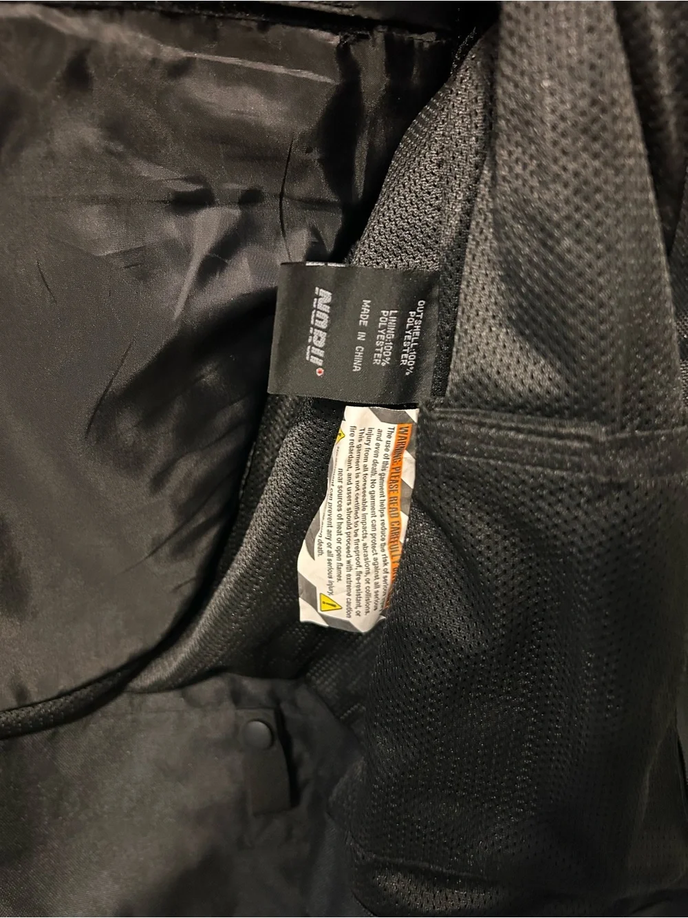 NORU Motorcycle Mesh Jacket Black Size S - Clean With 5 Armor Pads Included
